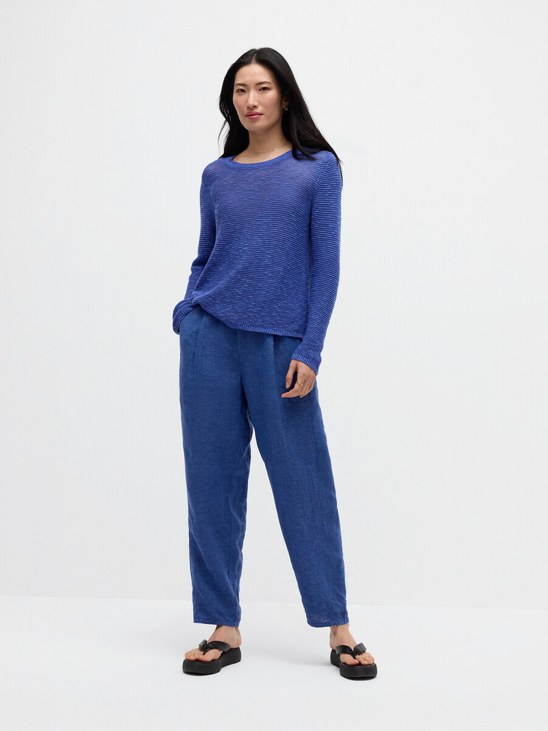 Organic Linen Cotton Slub Crew Neck Top 7