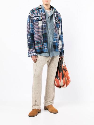 Greg Lauren patchwork shearling-lined shirt jacket outlook