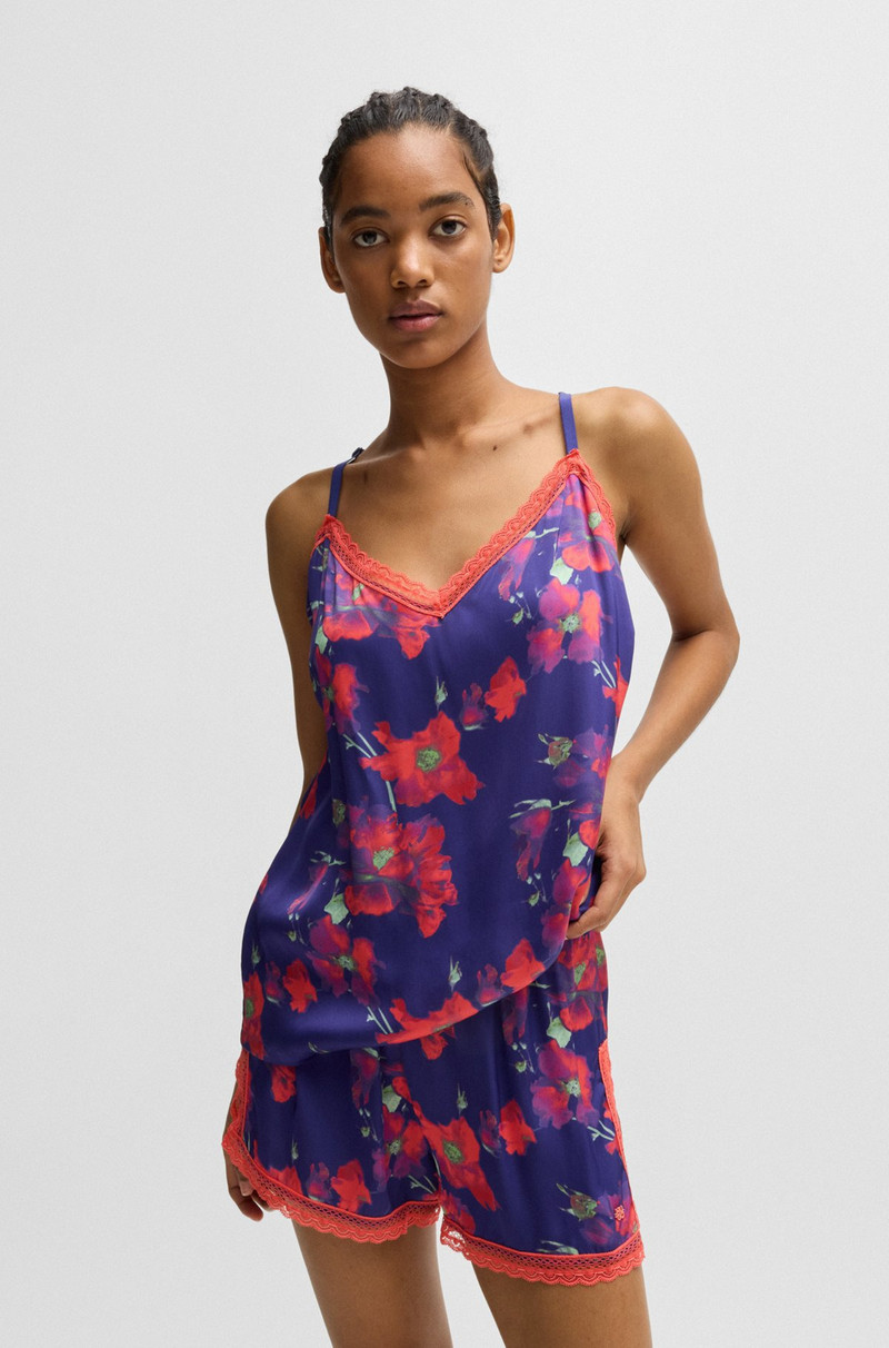 LACE-TRIM PAJAMA VEST IN SATIN 2