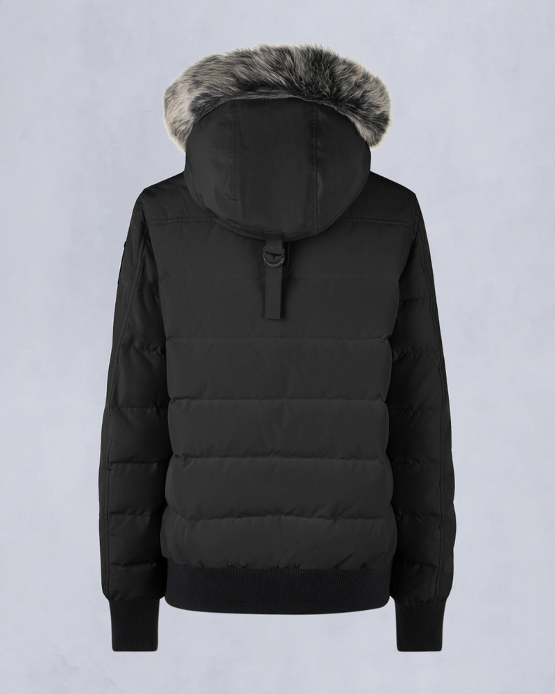 ONYX LADRIERE SHEARLING TRIM BOMBER JACKET 6