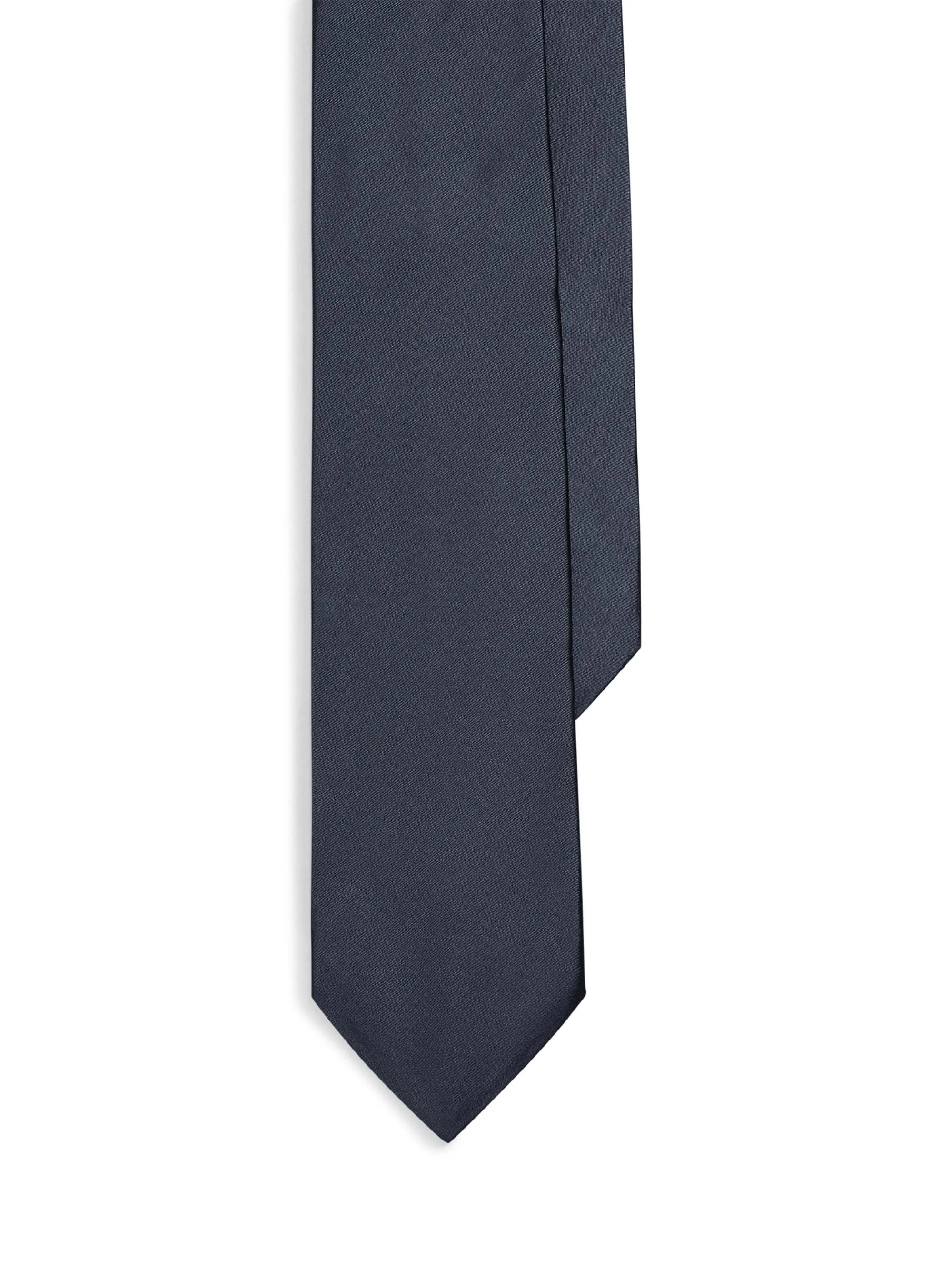 Men's Solid Silk Tie - Dark Navy - 1