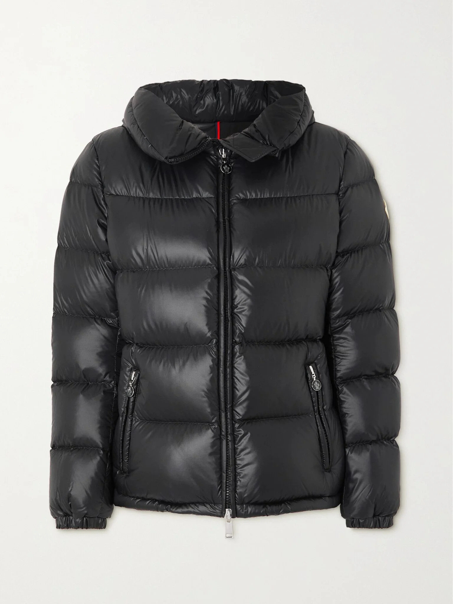 Douro hooded appliquéd quilted shell down jacket Black - 1