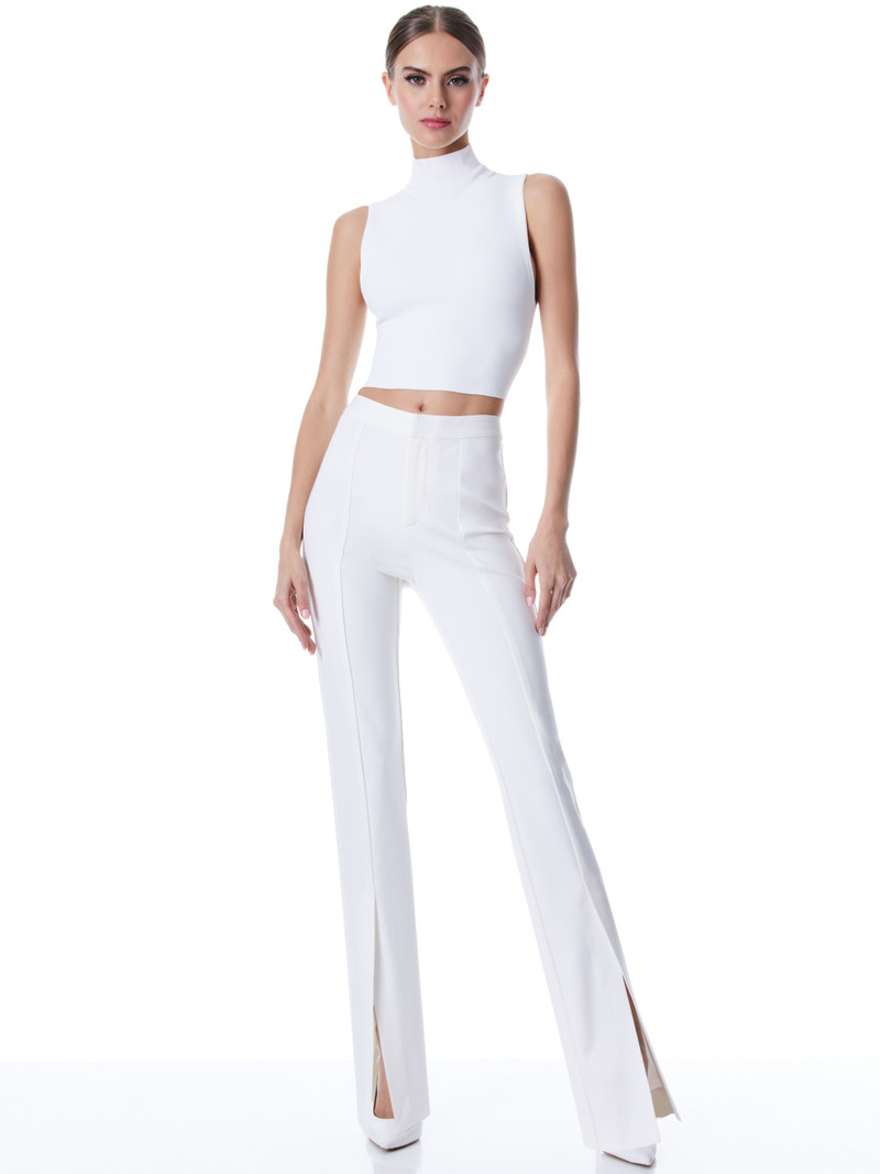 BRICE HIGH WAISED SLIM FRONT SLIT PANT 3