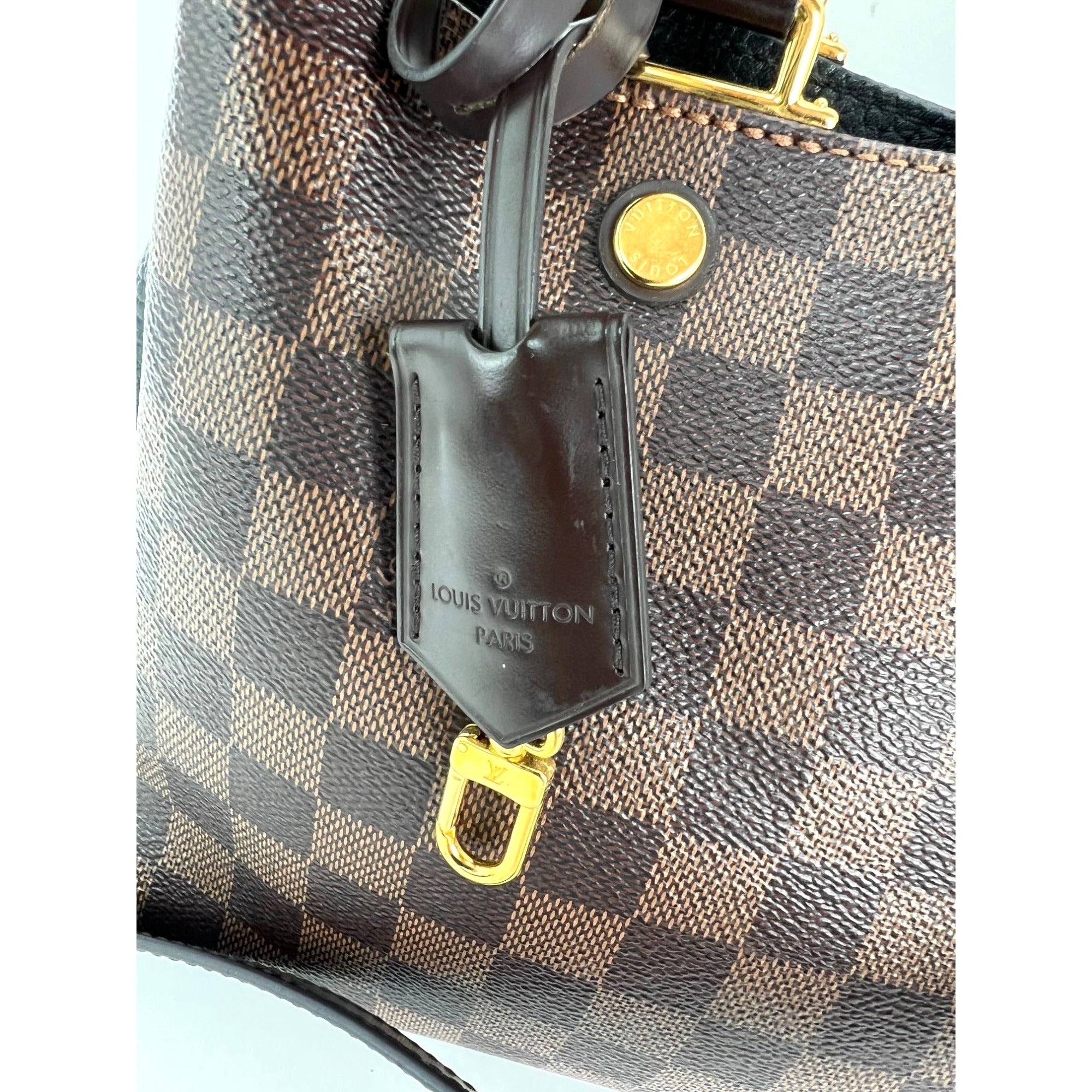 Louis Vuitton Damier EbeneCuir Taurillon Brittany Black Shoulder Bag - 12