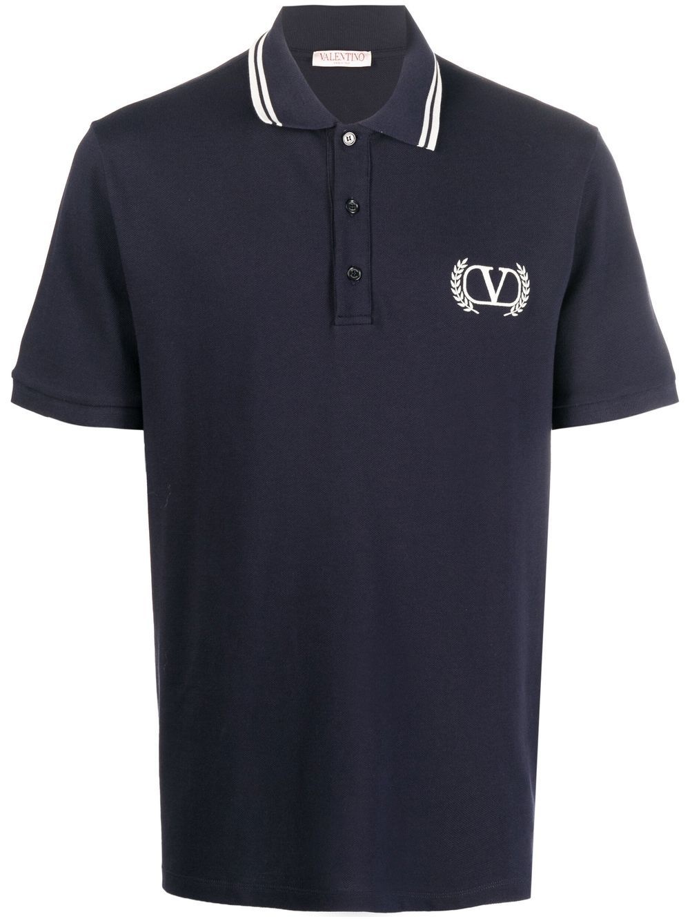 embroidered logo polo shirt - 1