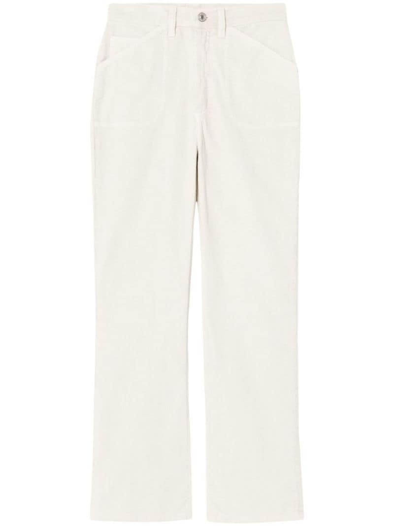 flared cropped corduroy trousers - 1