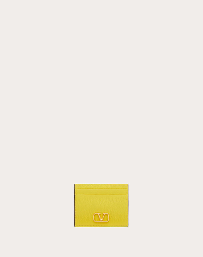 VLOGO SIGNATURE GRAINY CALFSKIN CARDHOLDER 1