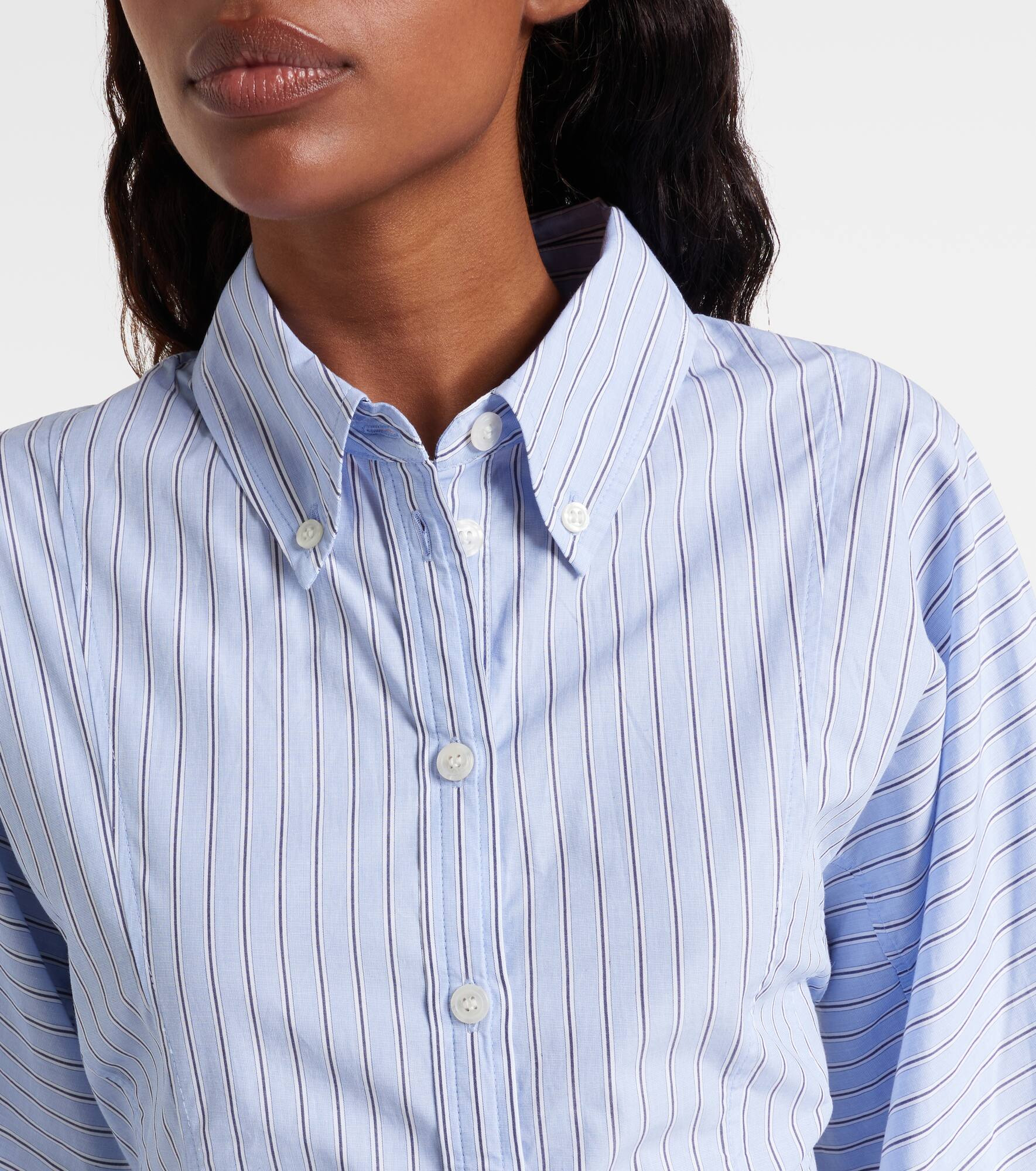 Striped cotton shirt dress - 4