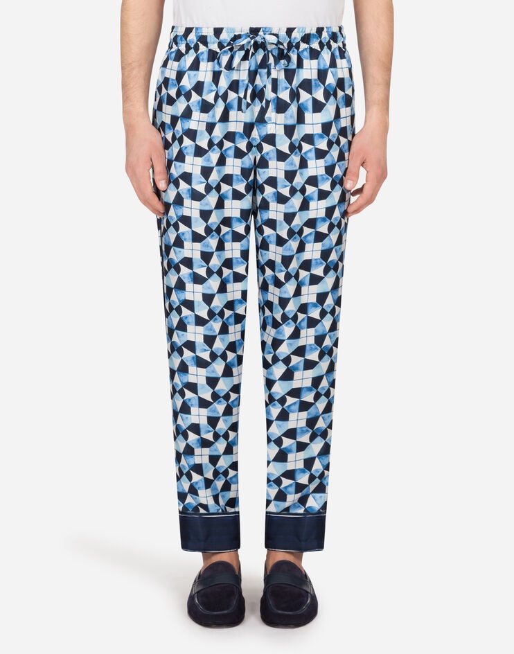 Silk majolica-print pajama pants - 1