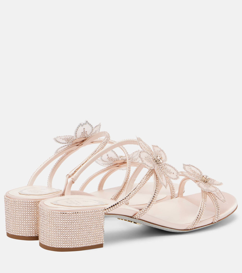 RENE CAOVILLA Floriane embellished satin sandals outlook