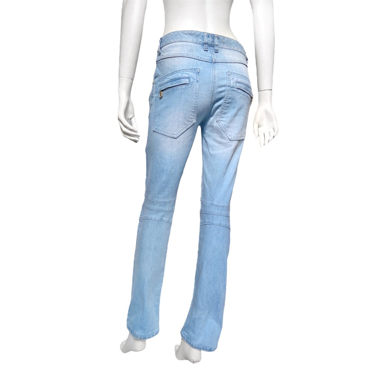 zOthers - Balmain Spring 2009 Decarnin era distressed light blue gold zipper jeans - 6