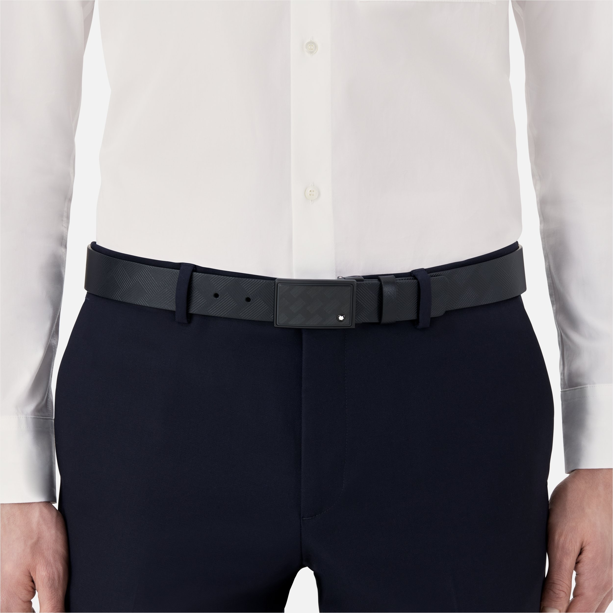 Black 35 mm leather belt - 5