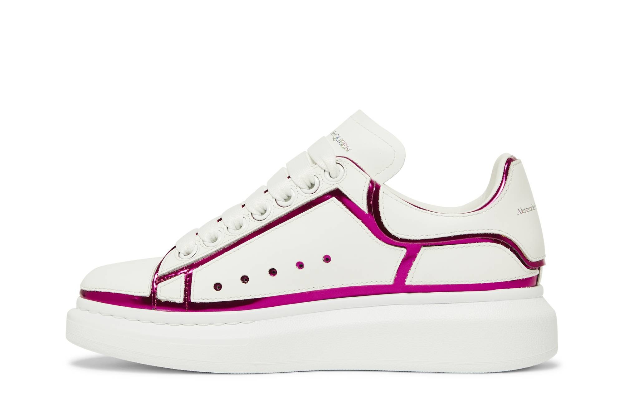 Alexander McQueen Wmns Oversized Sneaker 'White Printers Pink' - 3