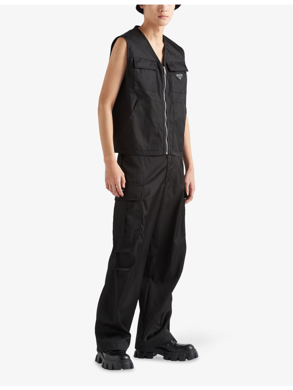 Re-Nylon Brand-Plaque Nylon Vest - 2