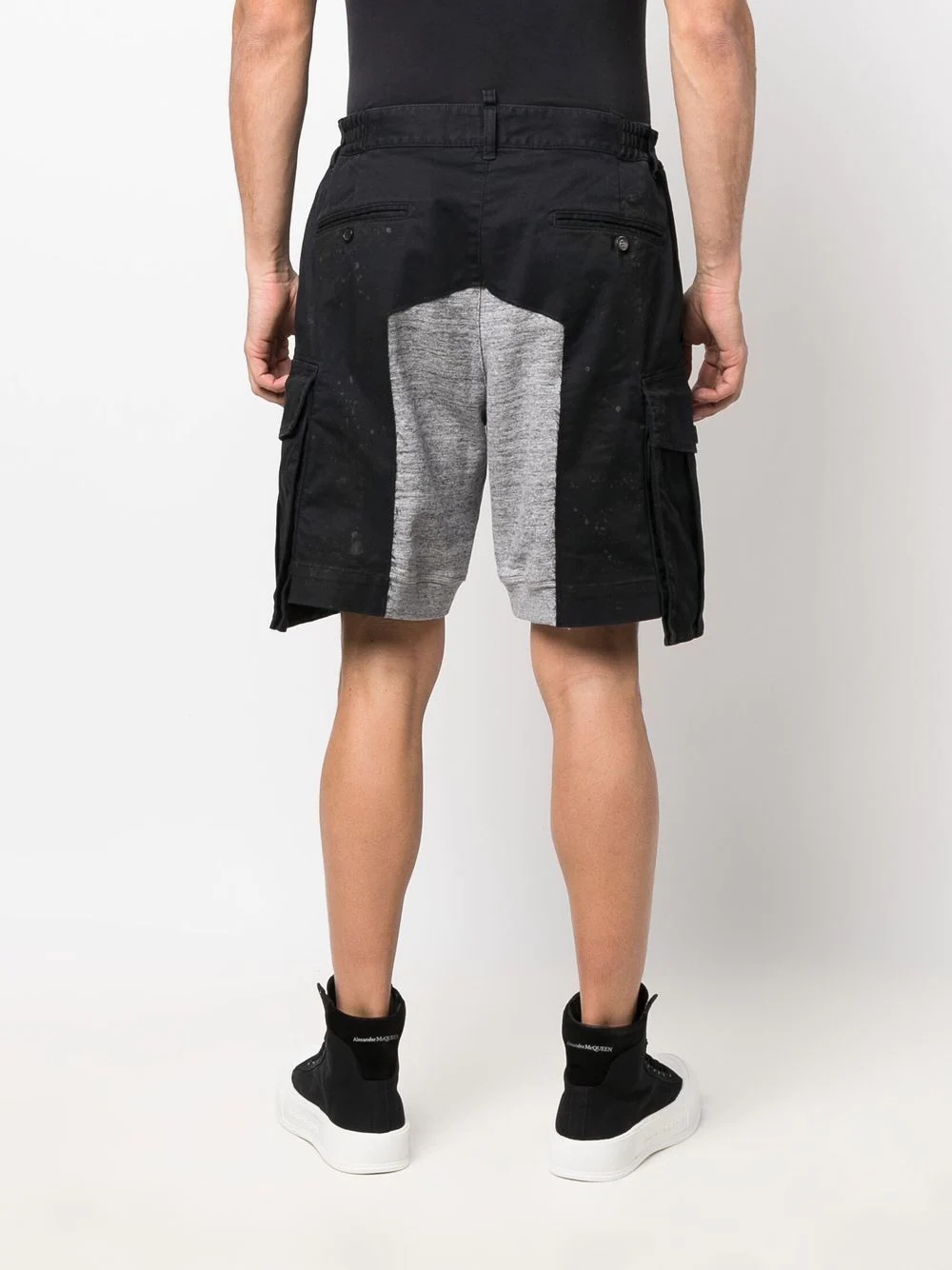 distressed cargo-pocket panelled shorts - 4