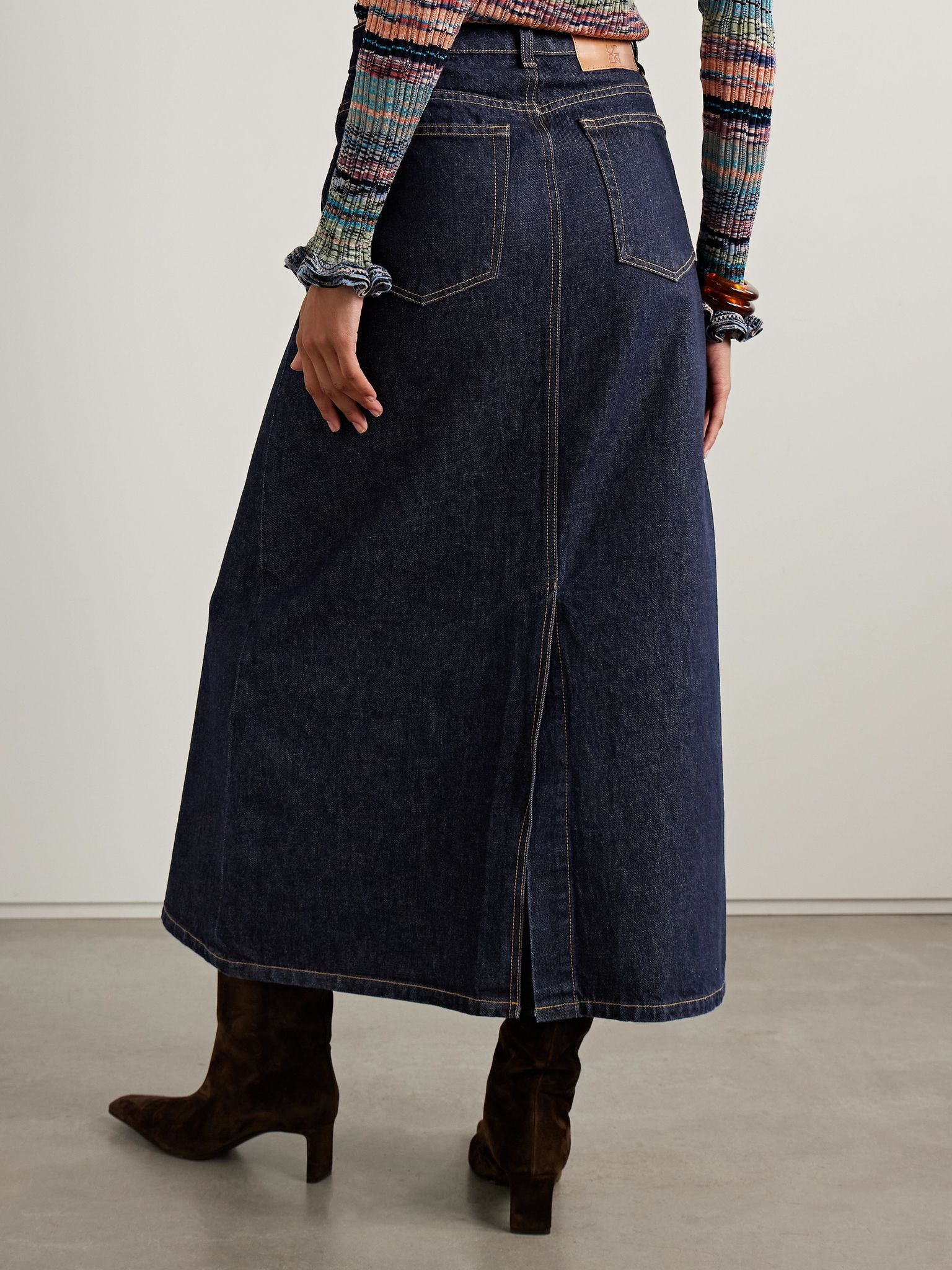 The Anais denim maxi skirt Dark denim - 3