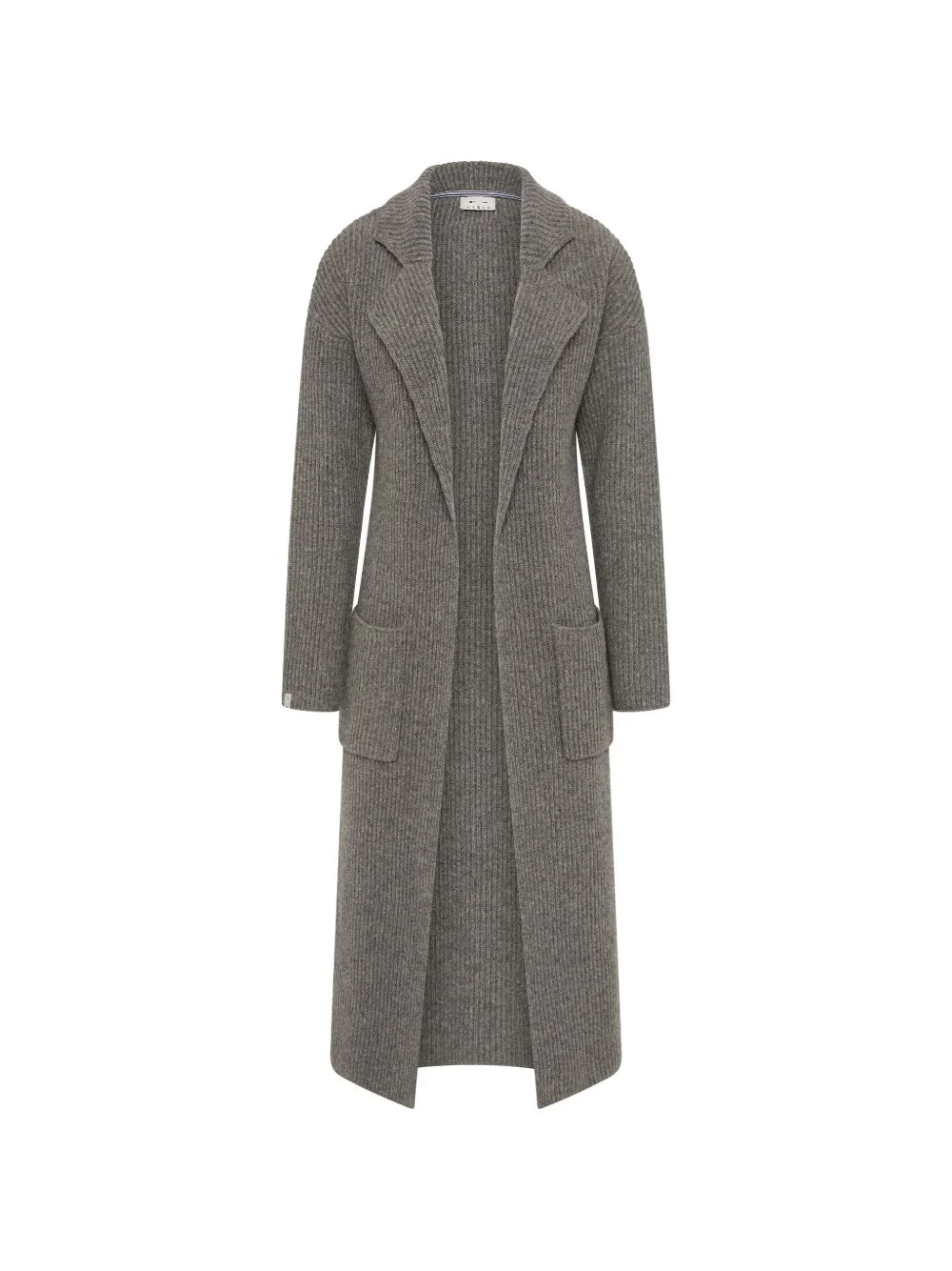 ribbed-knit wool coat - 1