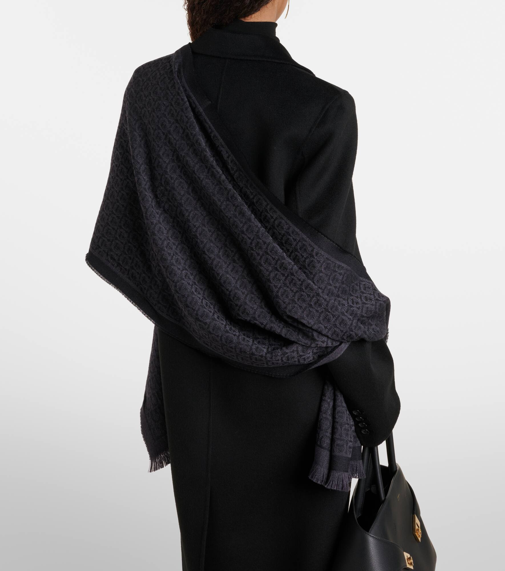 Gancini jacquard wool scarf - 6