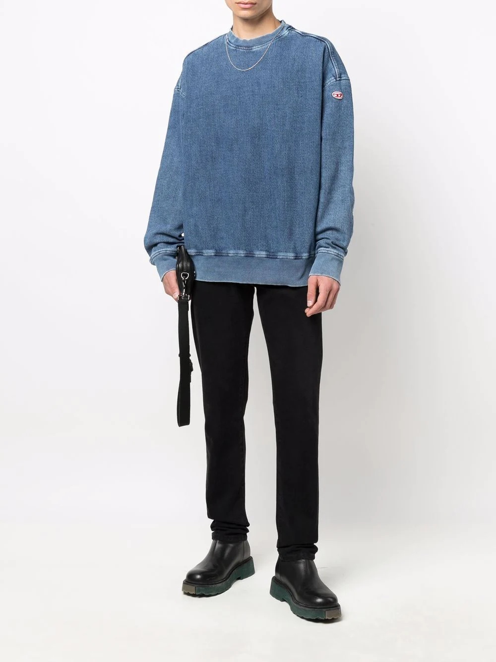 Diesel D-Krib track denim sweatshirt | farfetch | REVERSIBLE