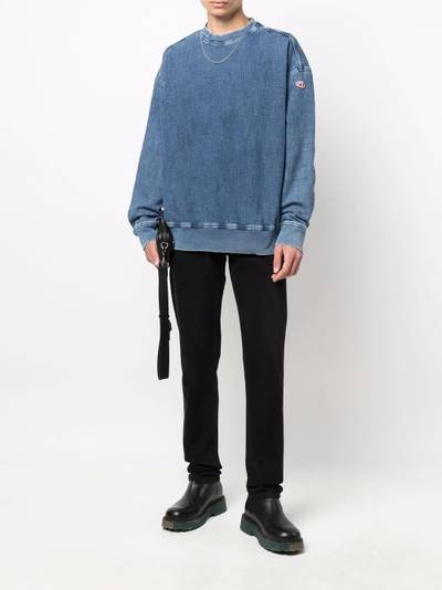 Diesel D-Krib track denim sweatshirt outlook