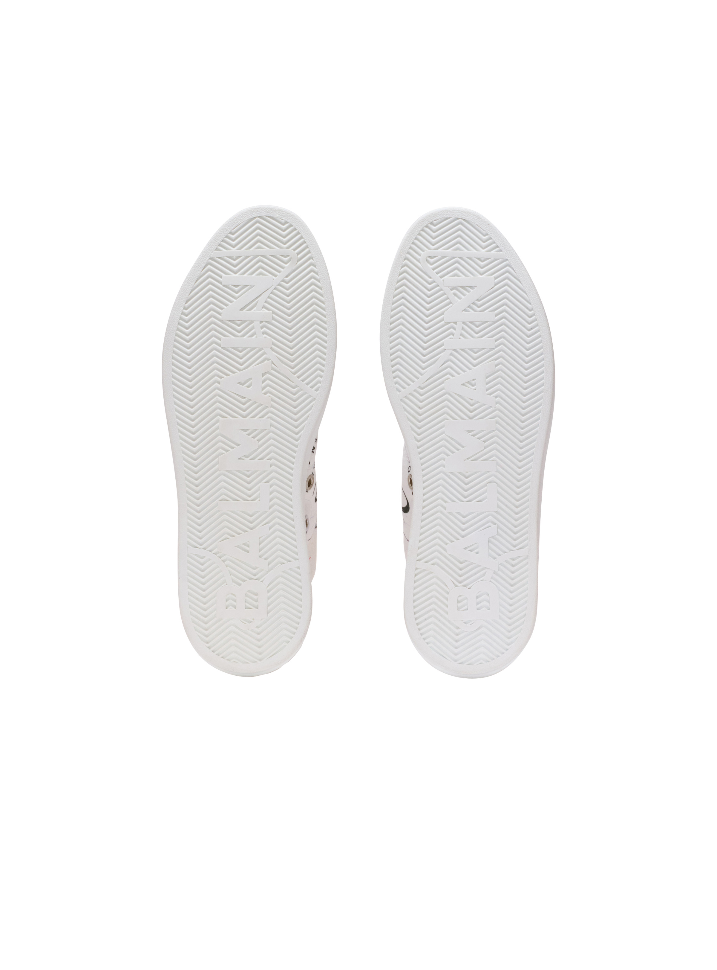 B-Court high-top trainers with Balmain Beauty print - 4