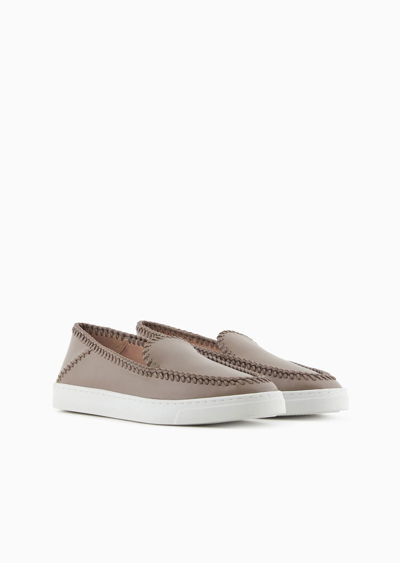 GIORGIO ARMANI Galleria 3 leather slip-ons outlook