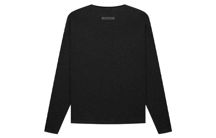 Fear of God Essentials FW21 Thermal Henley L/S Black FOG-FW21-039 - 3