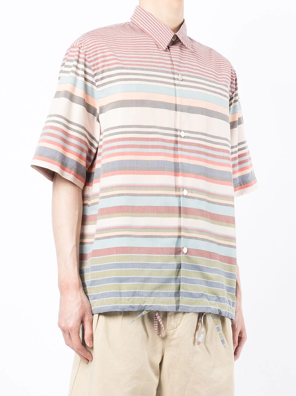 striped short-sleeved shirt - 3