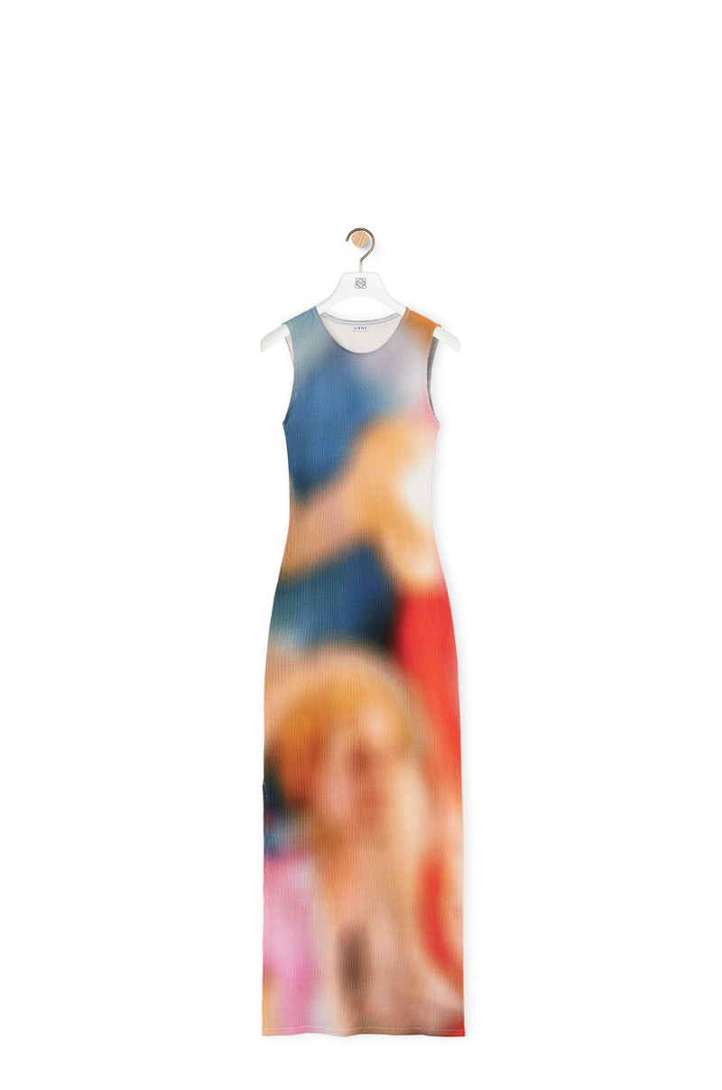 Blur print tank dress in cotton 1