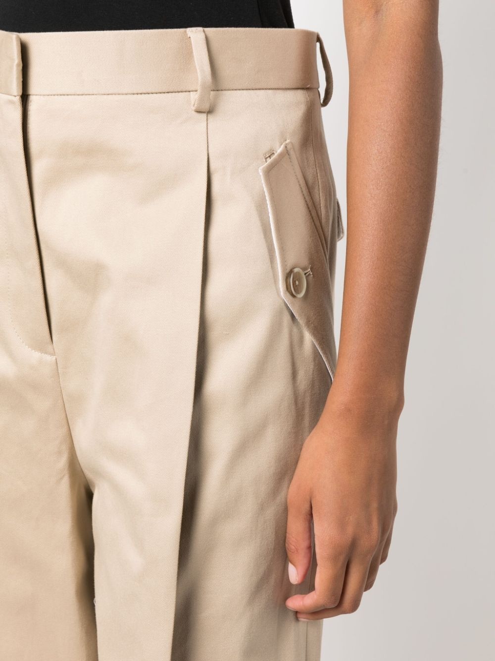 wide-leg gabardine trousers - 5