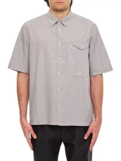 C.P. Company Cotton Popeline Short Sleeve Shirt Grey outlook