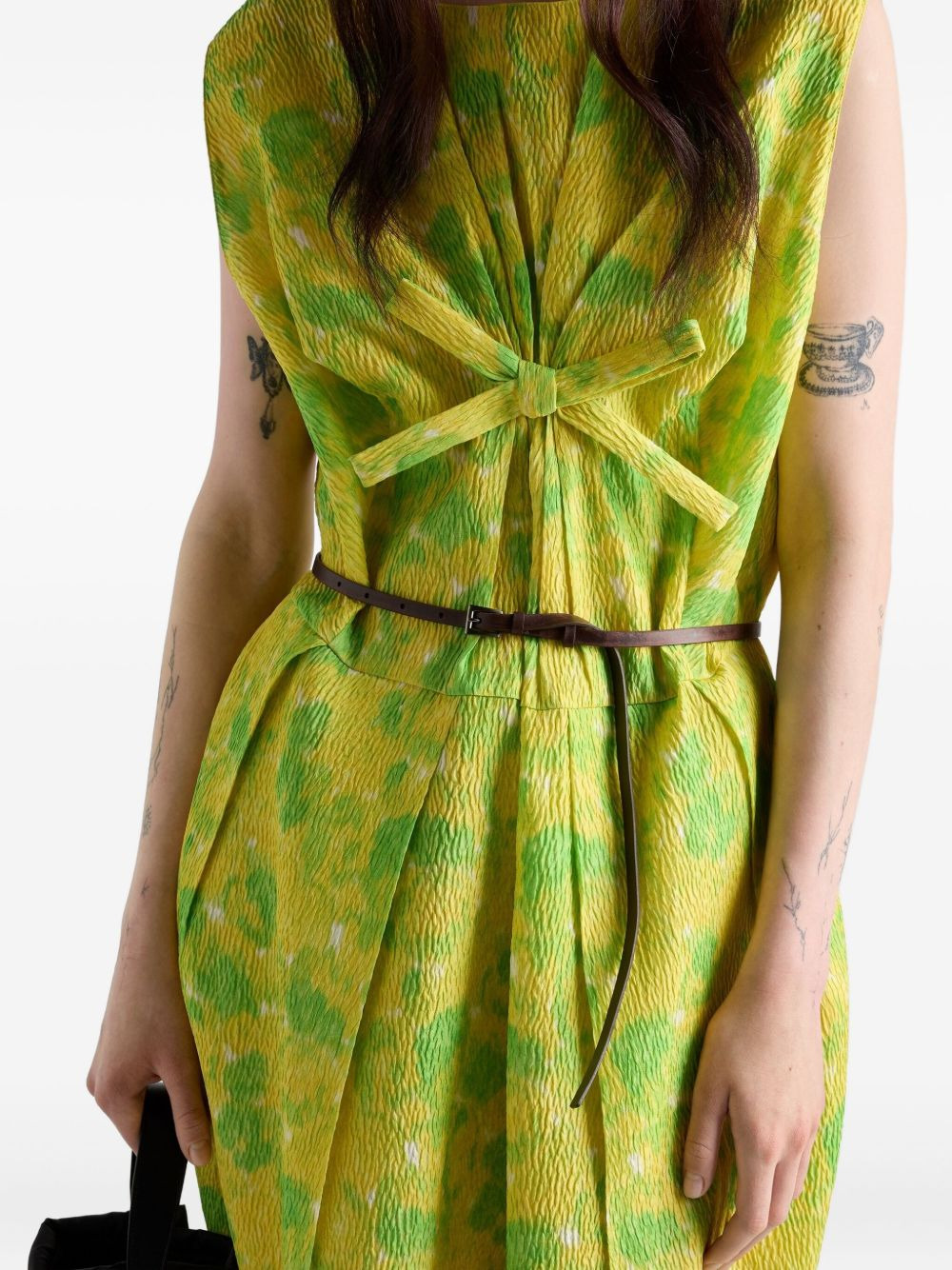 floral-print bow-detail mini dress - 5