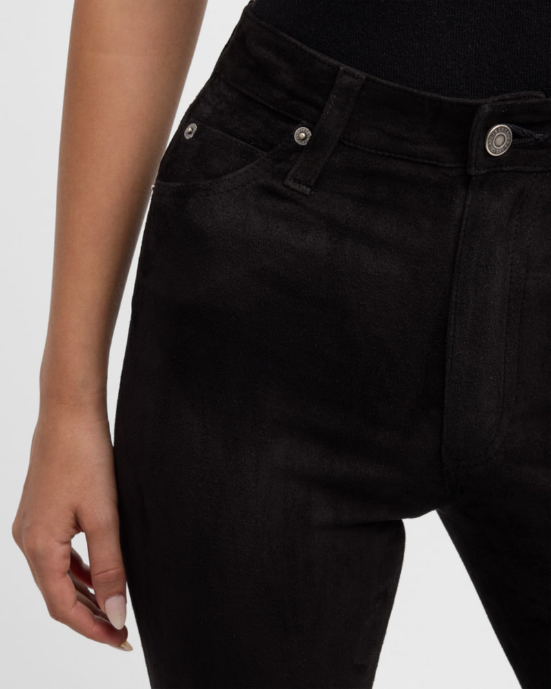 Super High-Rise Bell Flared Suede Pants 5