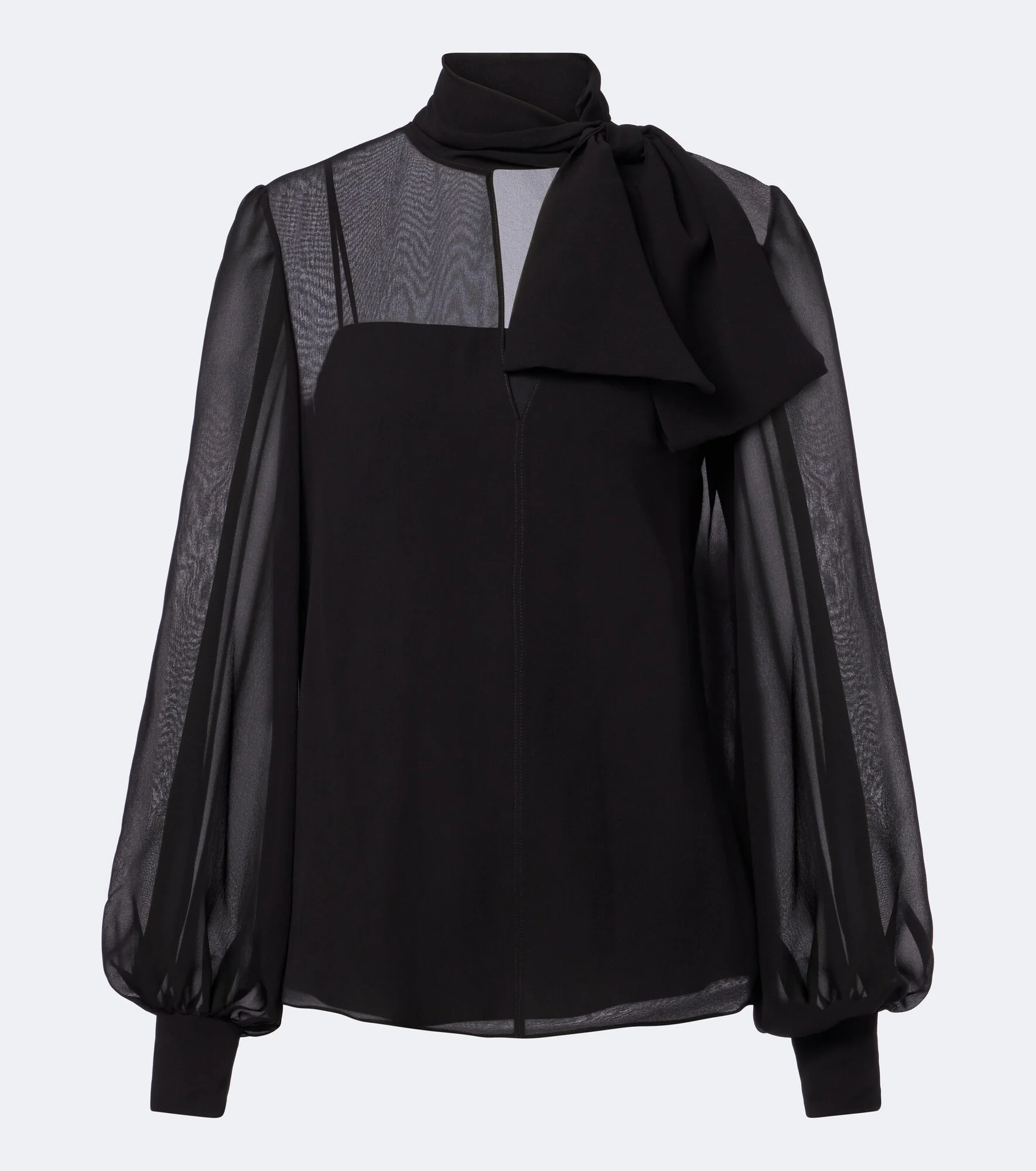 Silk-blend chiffon blouse - 1