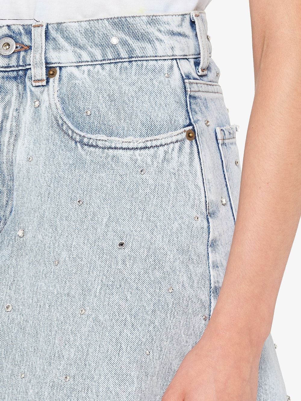 Iconic crystal-embellished denim skirt - 5