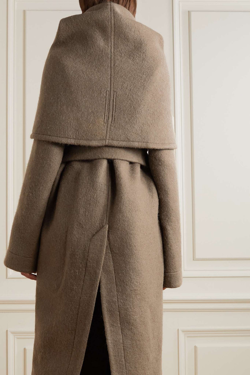 Dagger belted layered wool and alpaca-blend coat 3