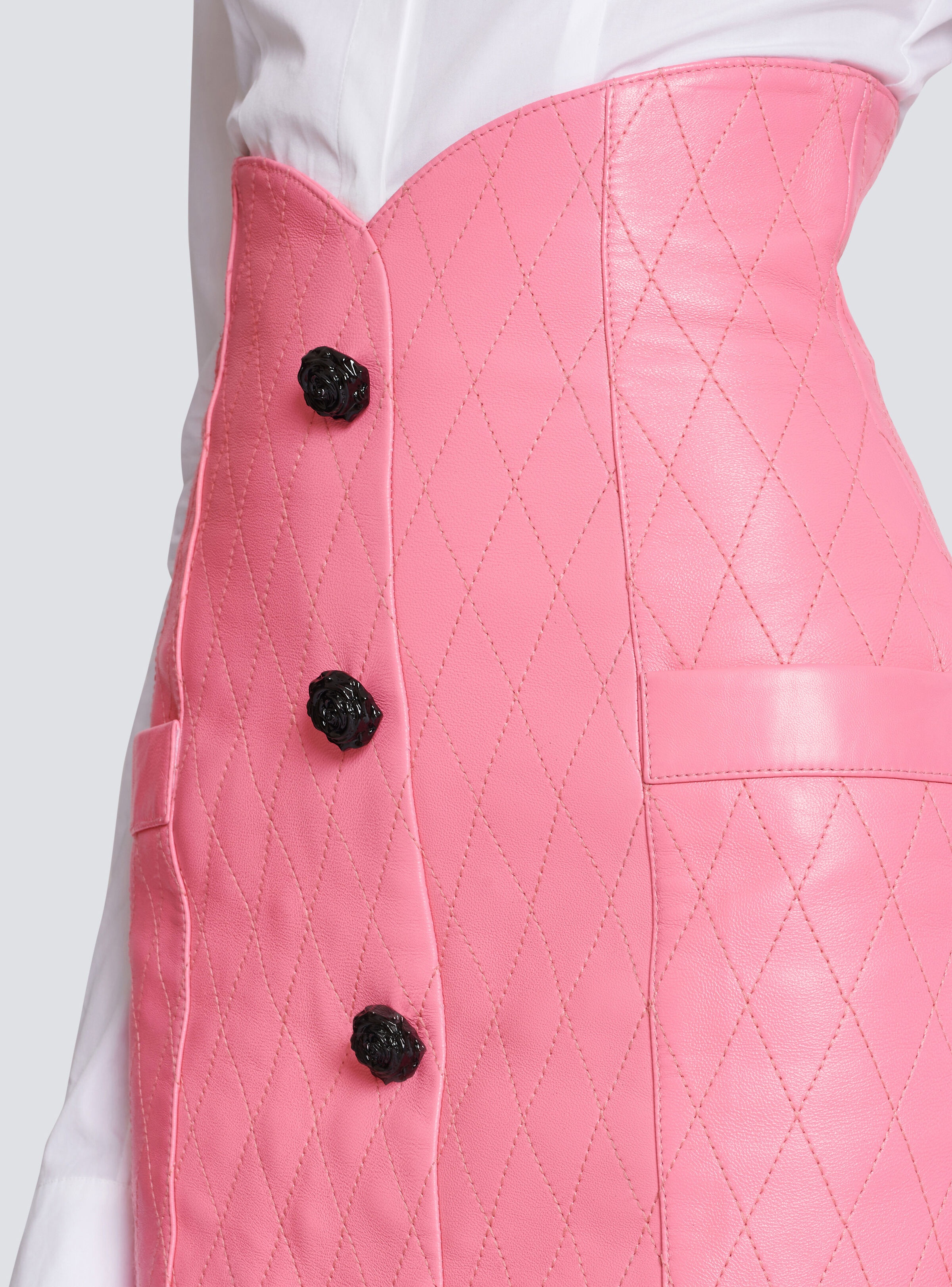 Tulip skirt in quilted leather - 6
