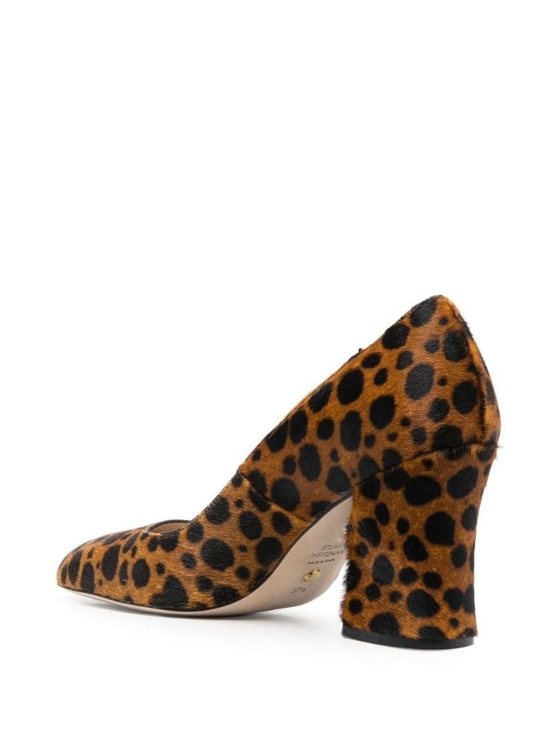 Curveblock leopard-print pumps - 3