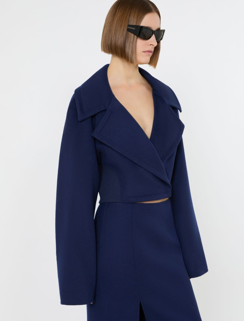 Short pure wool outerwear - ultramarine 5