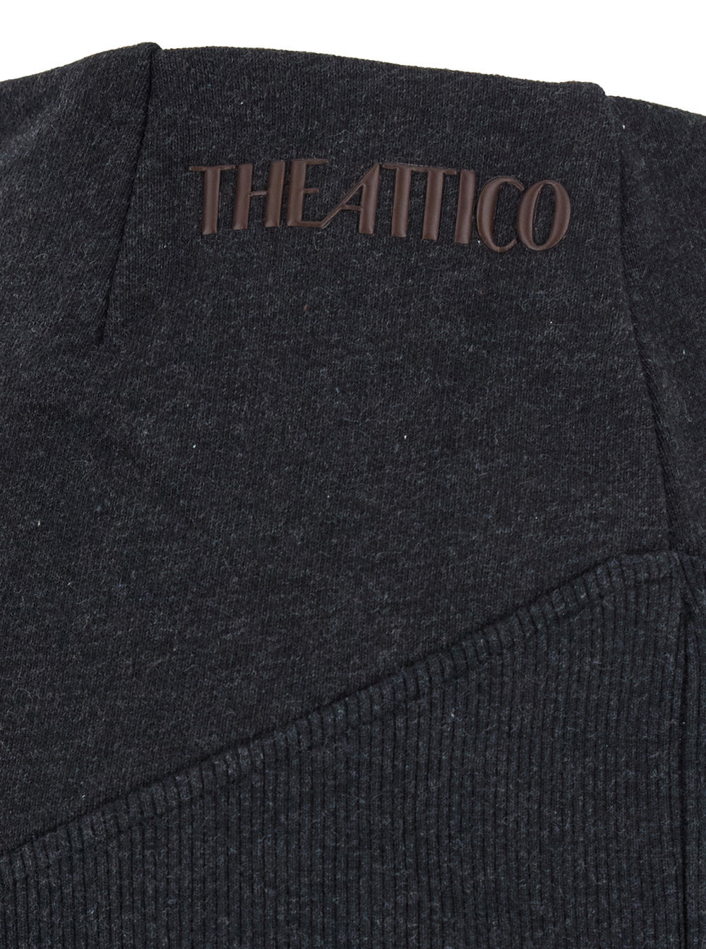 The Attico Women Grey Midi Skirt With Logo Lettering And Handkerchief Hem In Cotton Woman - 3