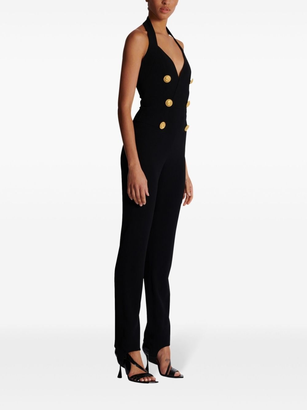 halterneck crepe jumpsuit - 3