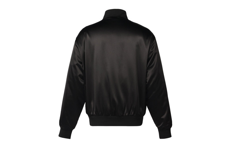 adidas Men's adidas originals Large Logo Embroidered Satin Sports Jacket Autumn Black H09165 outlook