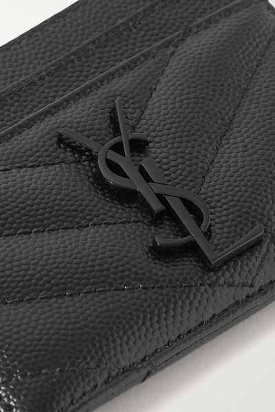 SAINT LAURENT Monogramme quilted textured-leather cardholder outlook