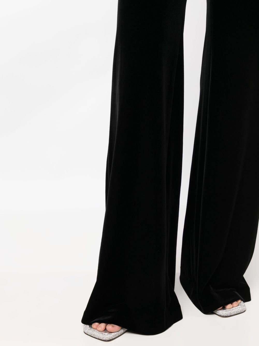 silk velvet wide-leg trousers - 5