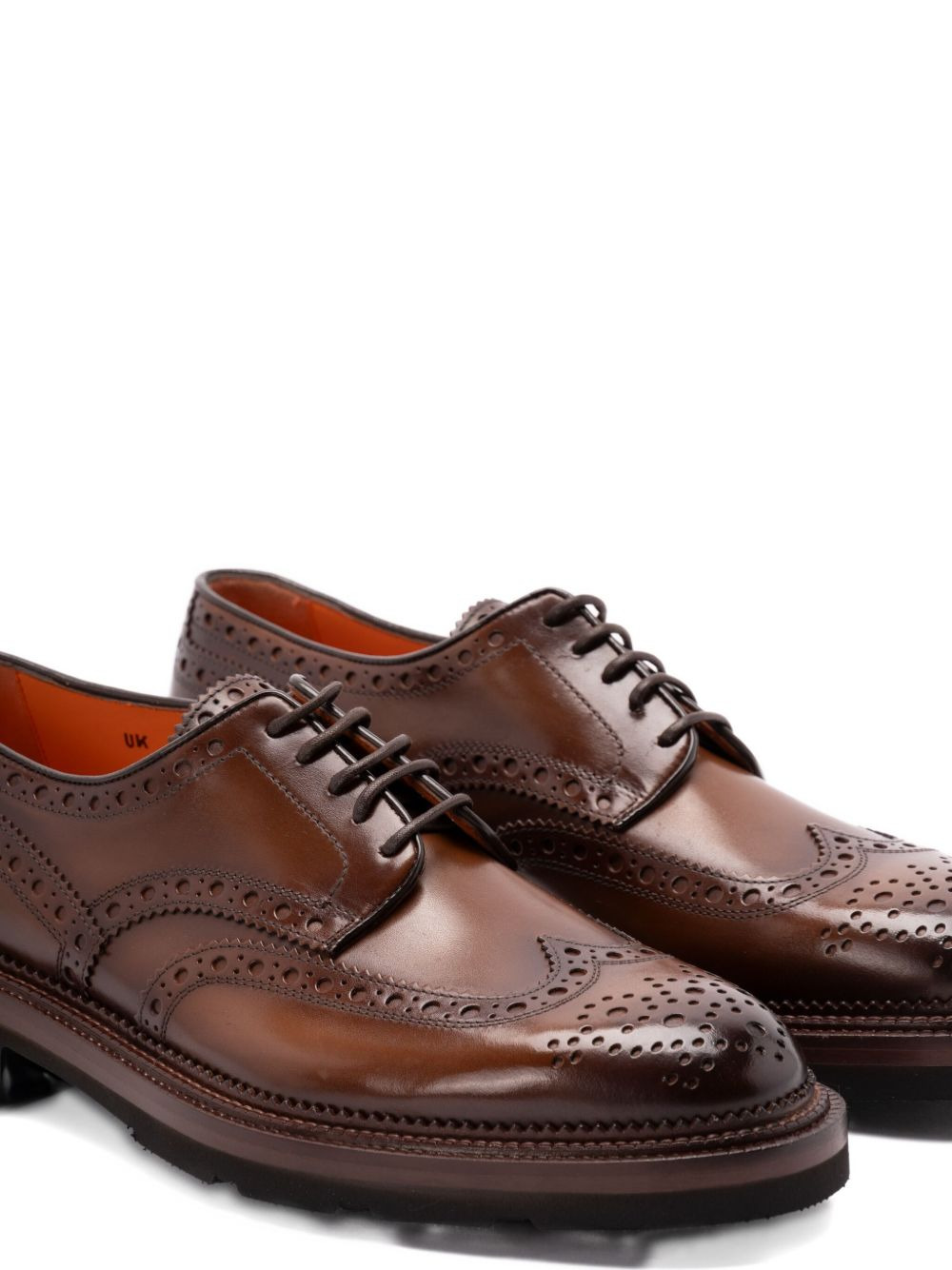 lace-up brogue-detail derby shoes - 3