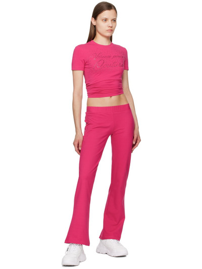 VERSACE JEANS COUTURE Pink Crystal-Cut T-Shirt outlook