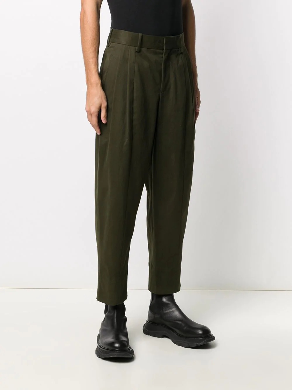 straight-leg cotton trousers - 3