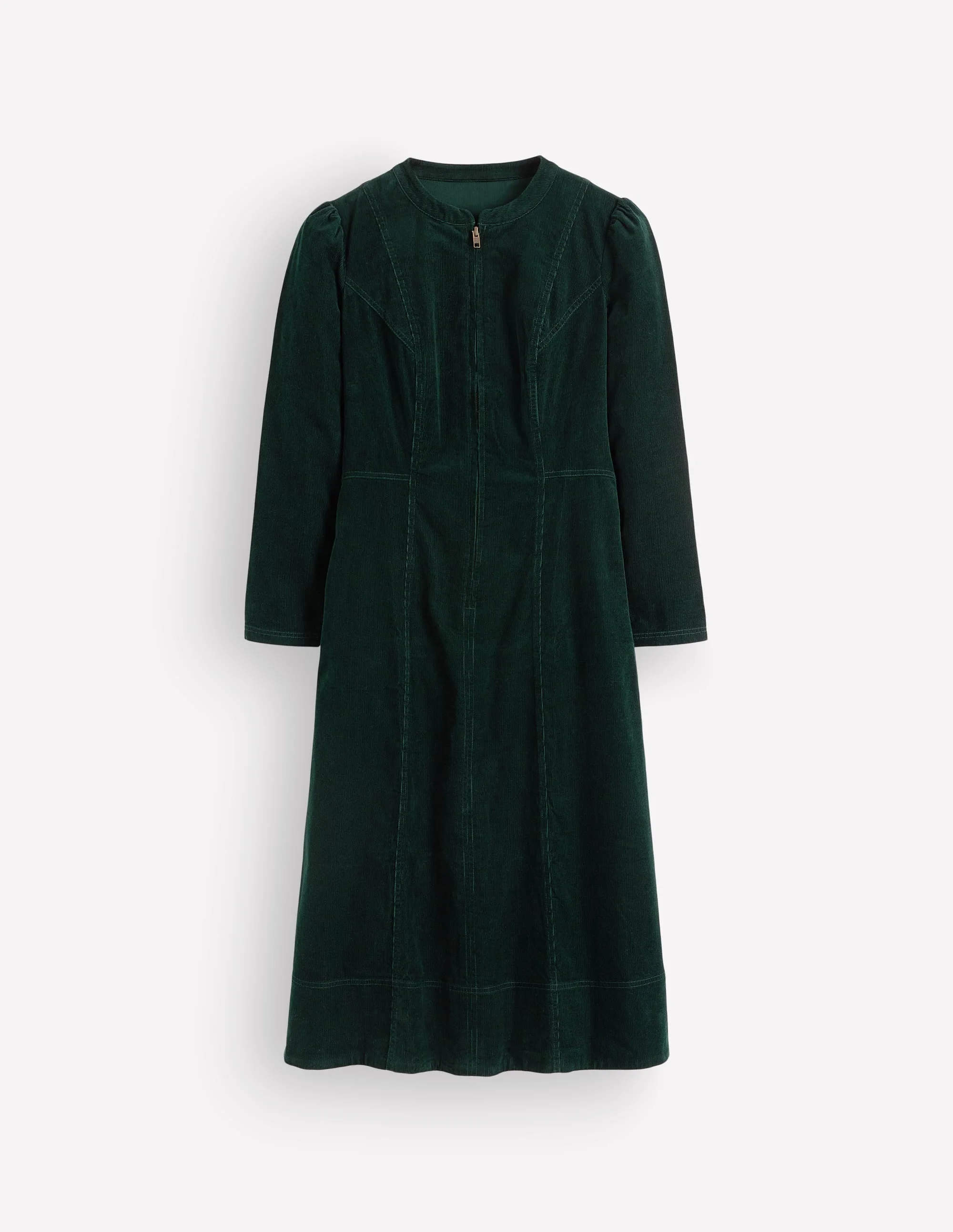 Una Cord Midi Dress-Midnight Emerald - 1