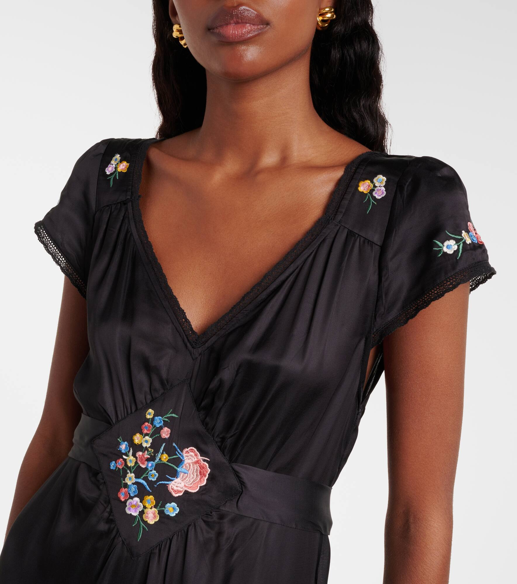 Carey floral satin maxi dress - 4