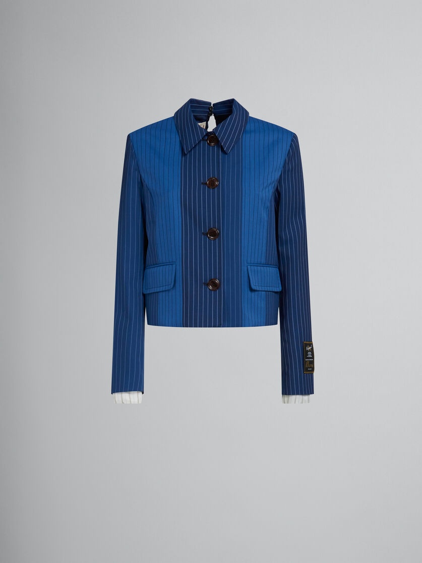 BLUE DÉGRADÉ PINSTRIPE WOOL JACKET - 1